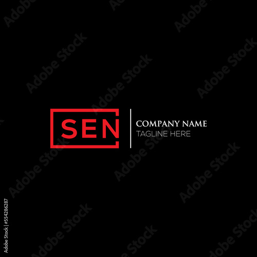 SEN letter logo design on black background. SEN creative initials letter logo concept. SEN letter design. SEN letter design on white background. SEN logo vector.
