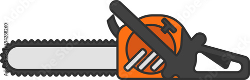 Working construction and locksmith tools: chainsaw