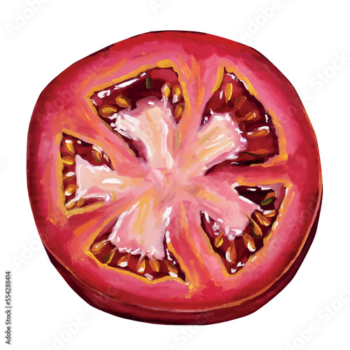 sliced tomato isolated on white
