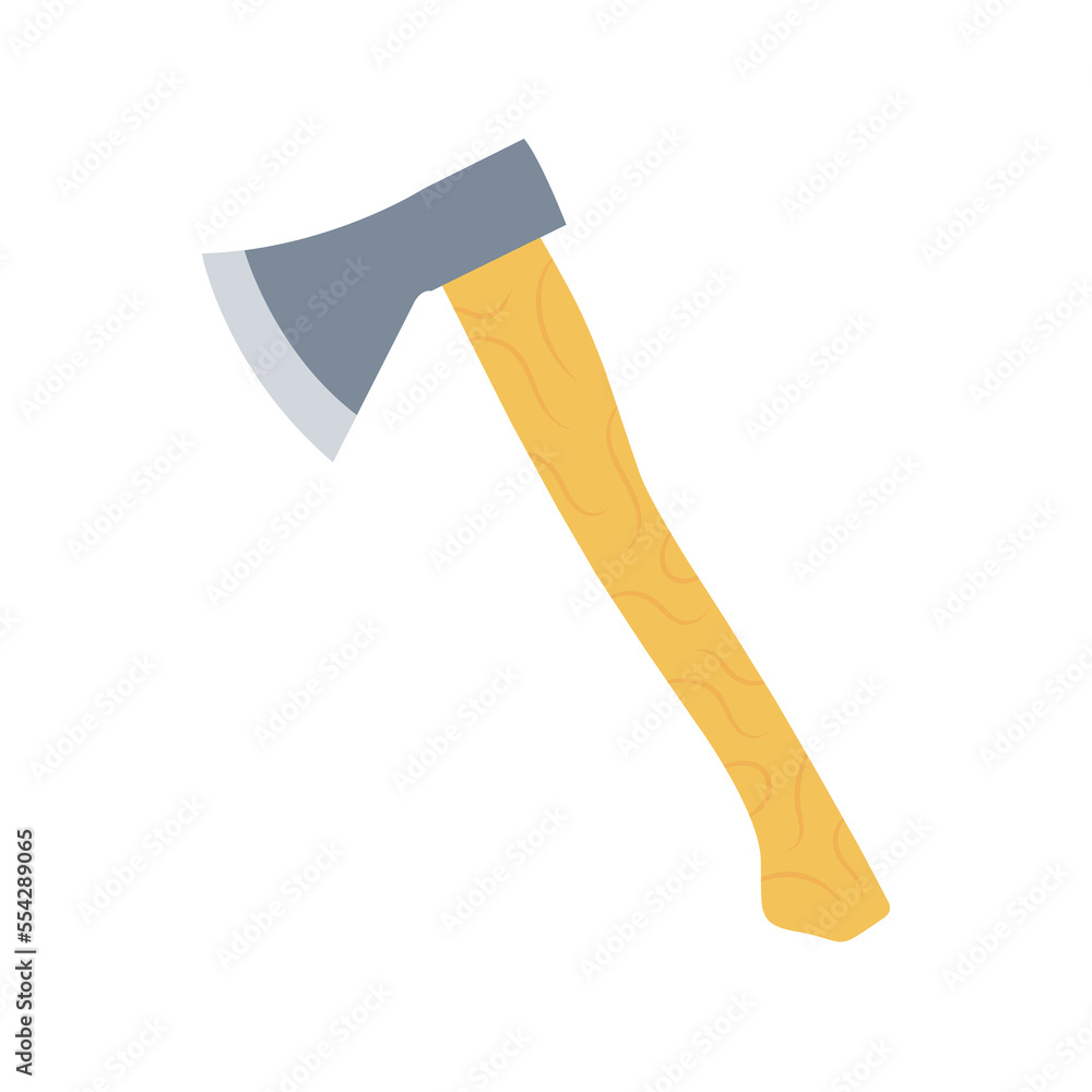 Hatchet Flat Illustration. Clean Icon Design Element on Isolated White Background Hatchet Flat Illustration. Clean Icon Design Element on Isolated White Background