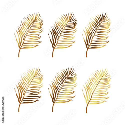 Gold gradient palm leaves