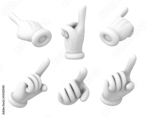 Quadro su tela Pointing Hand sign set ,3D illustration
Hand gesture sign icon set