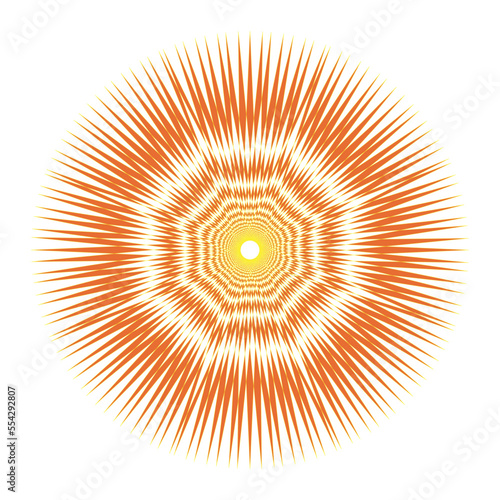 Pointed geometric orange mandala
