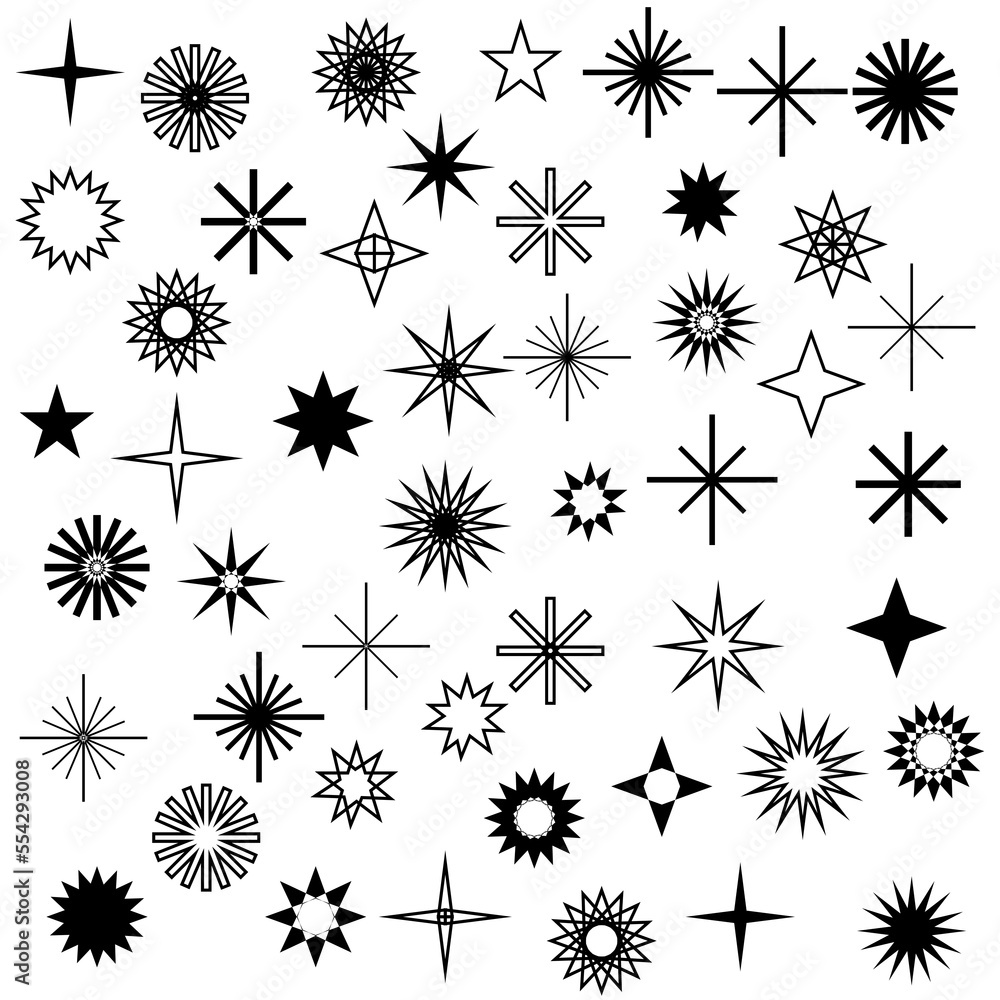 Black Shooting stars shapes vectors