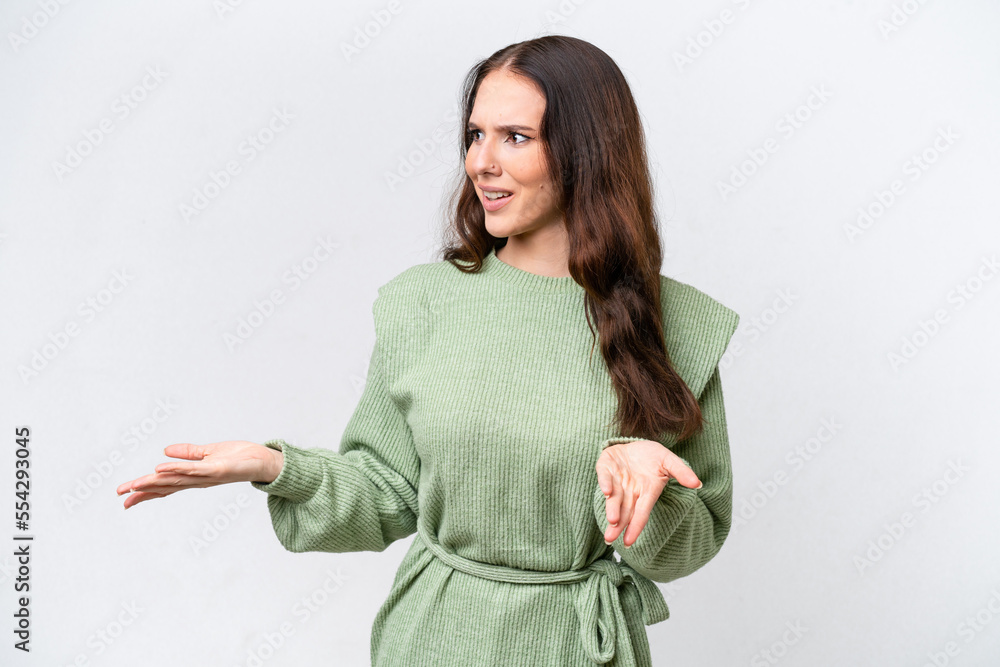 Young caucasian woman isolated on white background with surprise facial expression Young caucasian woman isolated on white background with surprise facial expression