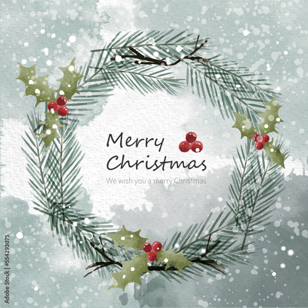 Christmas background with watercolor Christmas background with watercolor