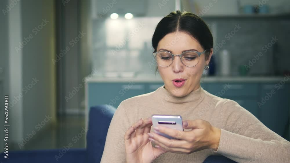 Young woman a beginner blogger making new post in social network and nerving Young woman a beginner blogger making new post in social network and nerving