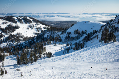 View from the top of the Summit chairlift at Alpine Meadows, now part of Alterra's Palisades Tahoe property, which also includes Olympic Valley. photo