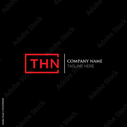 THN letter logo design on black background. THN creative initials letter logo concept. THN letter design. THN letter design on white background. THN logo vector.
 photo