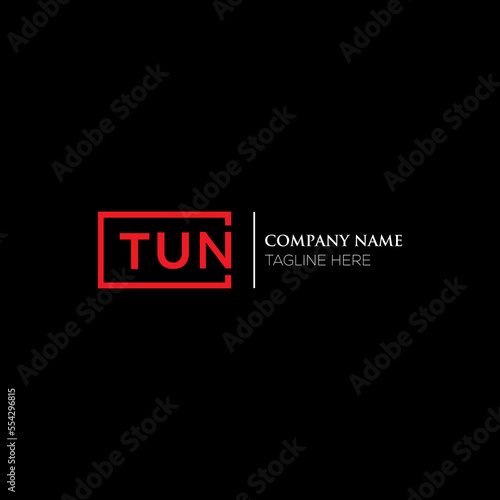 TUN letter logo design on black background. TUN creative initials letter logo concept. TUN letter design. TUN letter design on white background. TUN logo vector.
