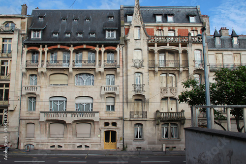 art nouveau flat buildings in nancy in france