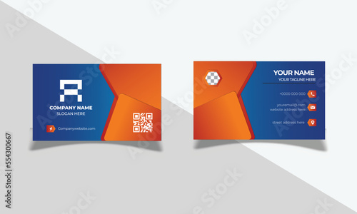 modern business card and name card, horizontal simple clean template vector design. double sided business card design template. layout in rectangle size.