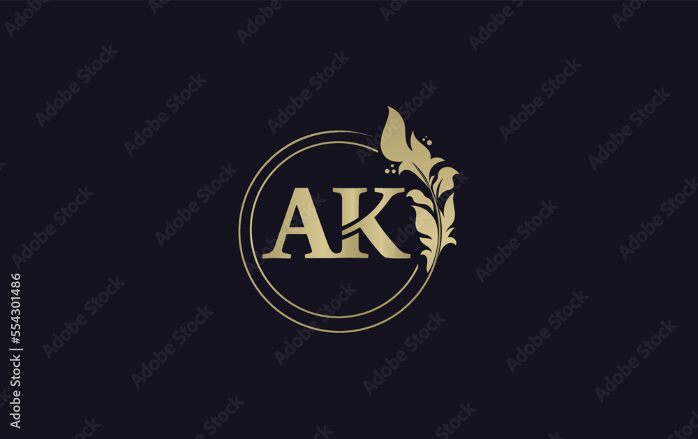 Fototapeta premium Golden leaf and circle logo design vector. Golden beauty logo and business symbol vector design