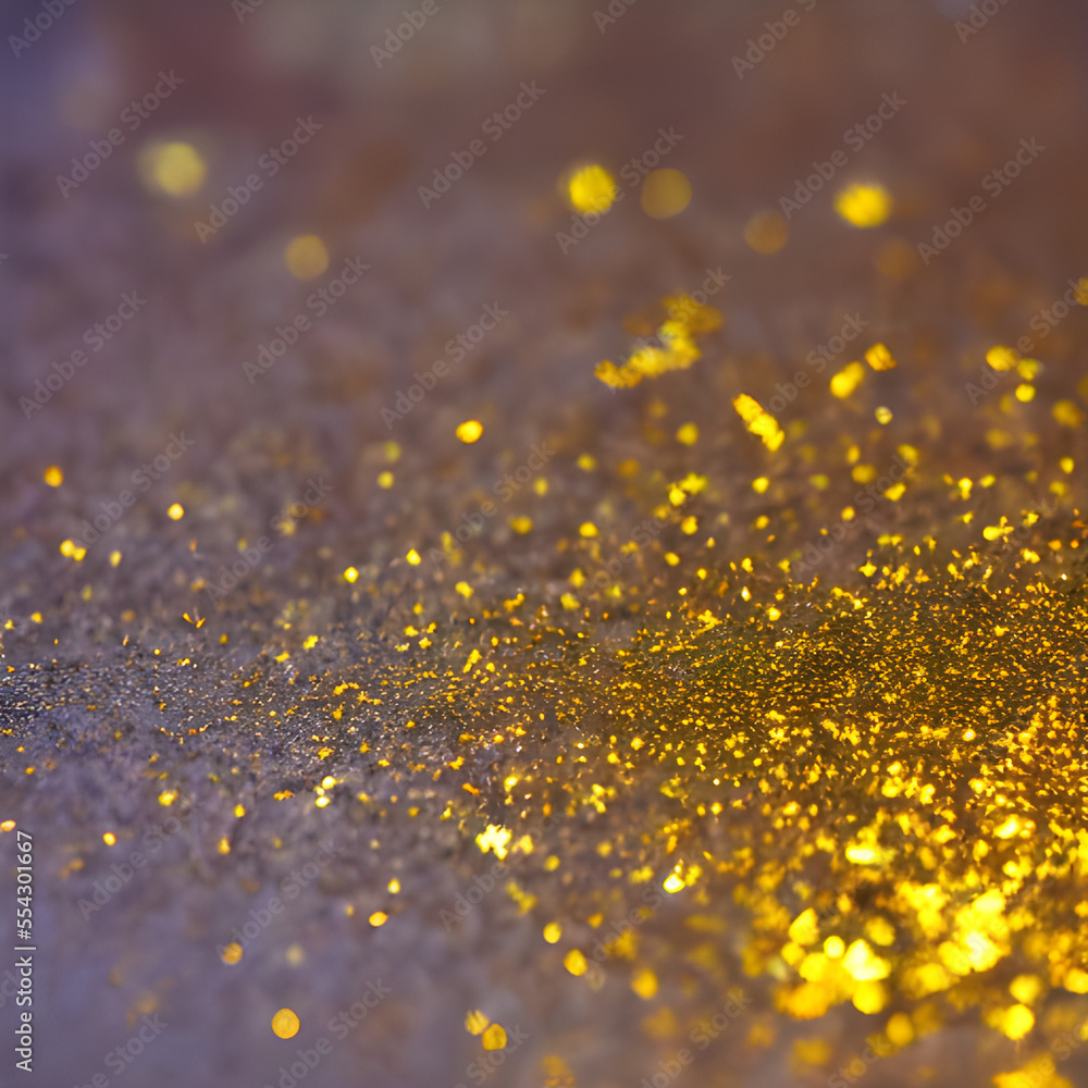 Gold bokeh glitter background. Art made with AI technology