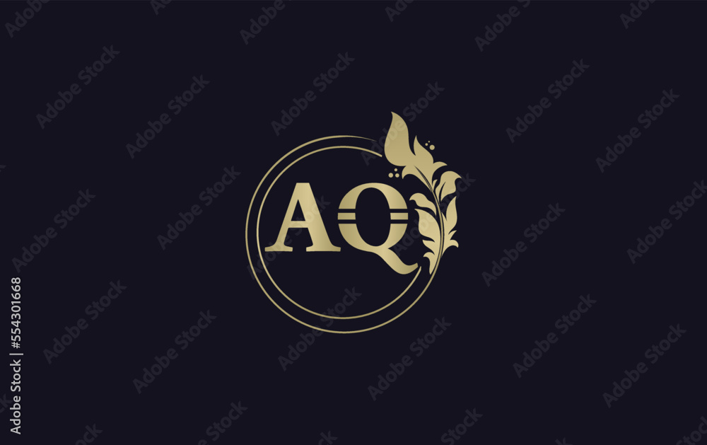 Golden leaf and circle logo design vector. Golden beauty  logo and business symbol vector design