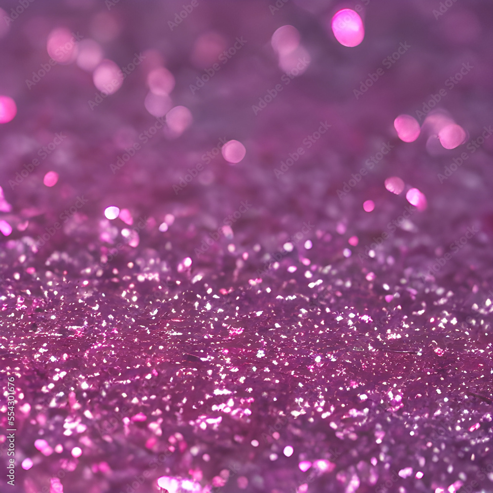 Fototapeta Pink glitter bokeh background. AI generative