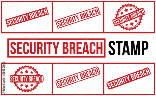 Security Breach Rubber Stamp Set Vector