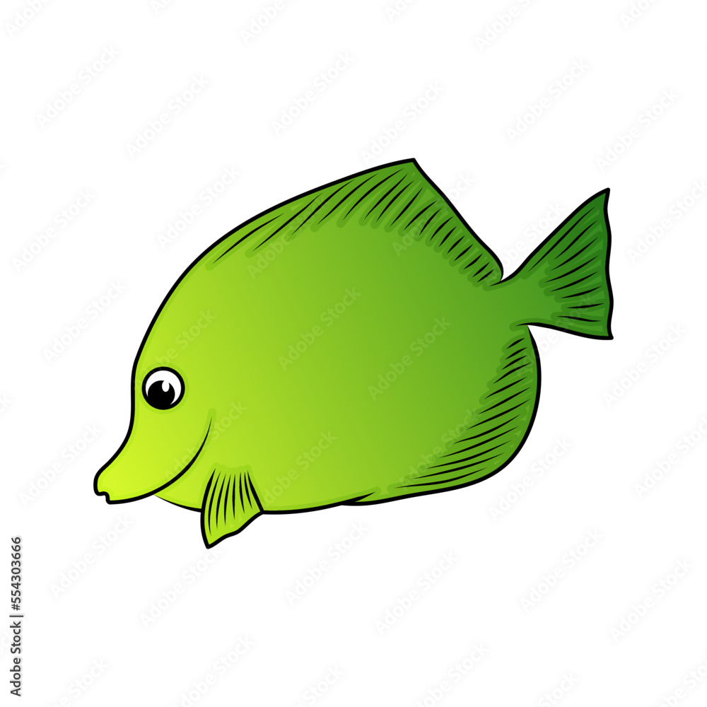 Green fish illustration Green fish illustration