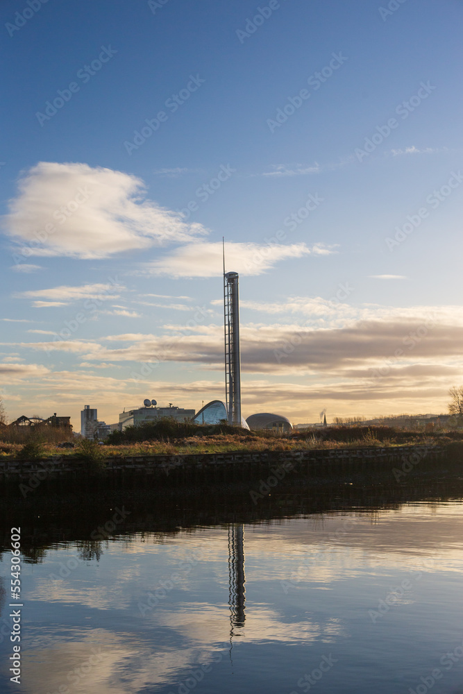 A winter sunrise over the city of Glasgow's skyline A winter sunrise over the city of Glasgow's skyline