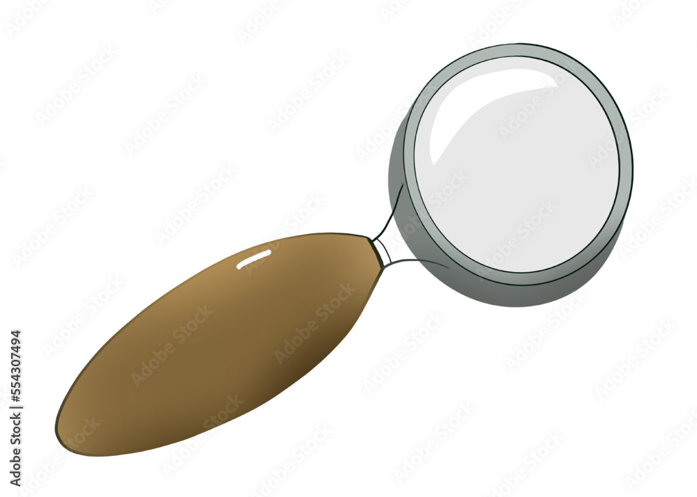 drawing a large magnifying glass to see or search. illustration. Isolated drawing a large magnifying glass to see or search. illustration. Isolated
