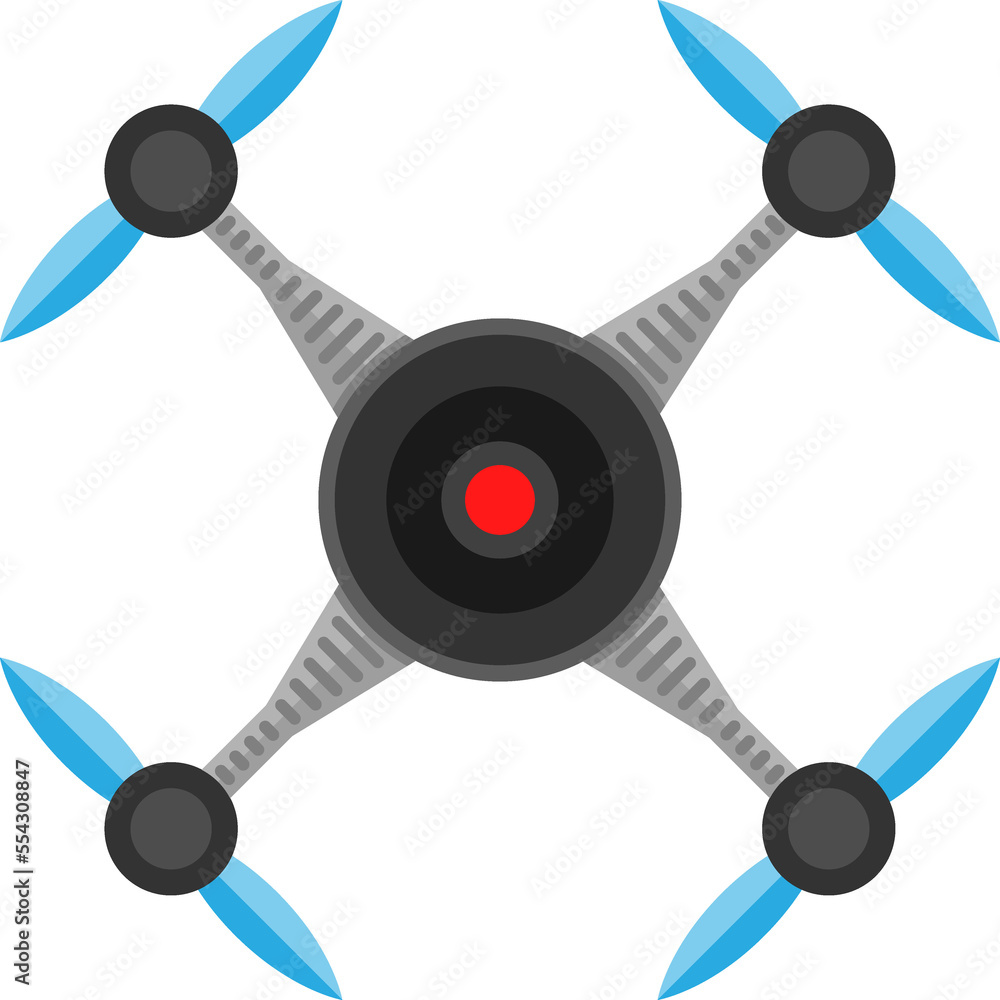 Drone Camera, Quadrocopter Flat Illustration Drone Camera, Quadrocopter Flat Illustration