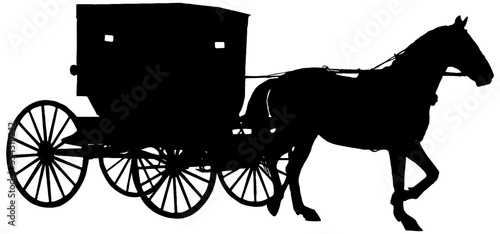 Fotografia Amish horse and carriage Silhouette
