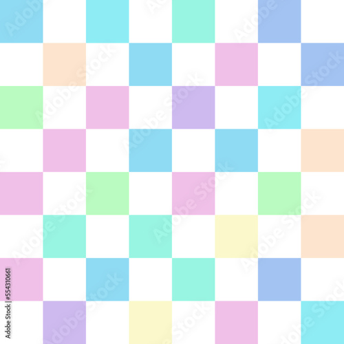 Colorful pastel checkerboard pattern background.