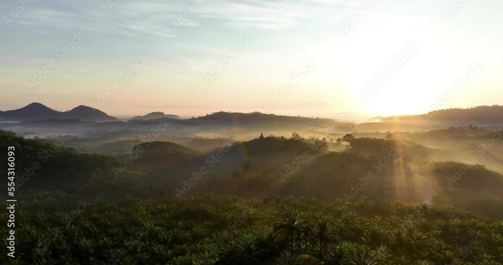 Hyper lapse aerial view landscape at sunrise time Hyper lapse aerial view landscape at sunrise time