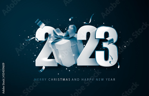 New Year 2023 background, new year. 3d illustration