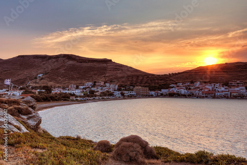 Korissia sunset in Kea, Greece photo