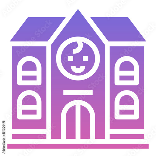 ORPHANAGE,orphan,edifice,building,house,Gradient,icon