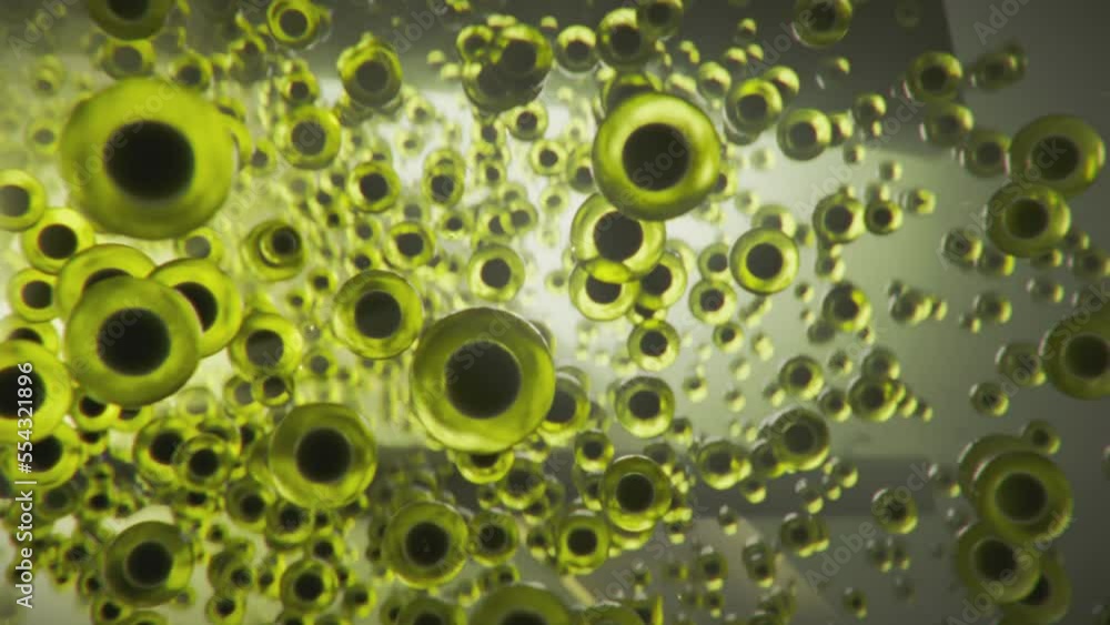 Hundreds of eggs, spawn or spores flying in the water. Sci-fi scene picturing some alien organism, deadly bacteria or virus infection spreading. Hundreds of eggs, spawn or spores flying in the water. Sci-fi scene picturing some alien organism, deadly bacteria or virus infection spreading.