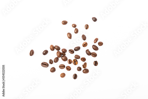 Coffee beans isolated on white background.