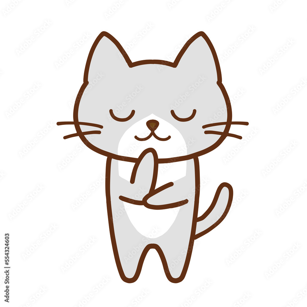 考えるかわいいハチワレグレーの猫 考えるかわいいハチワレグレーの猫