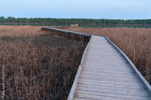 marsh and boardwalk along minnesota river in minnesota valley national wildlife refuge of bloomington minnesota photo