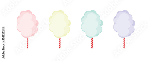 Cotton candy icon in cartoon style isolated on white background. Films and cinema symbol stock vector illustration.