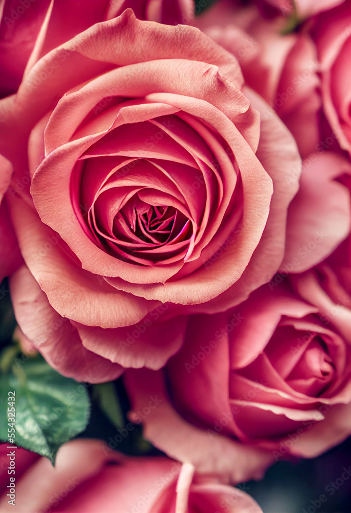 Red blossom roses background texture design Generative AI Red blossom roses background texture design Generative AI