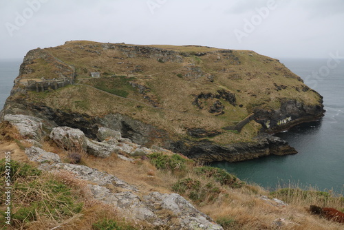 Landscape of Tintagel in Cornwall, England Great Britain