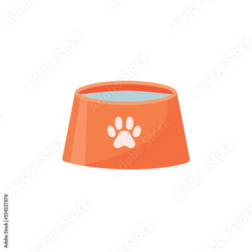 Dog, cat, animal or pet full food bowl vector illustration. Simple clipart logo icon flat design.