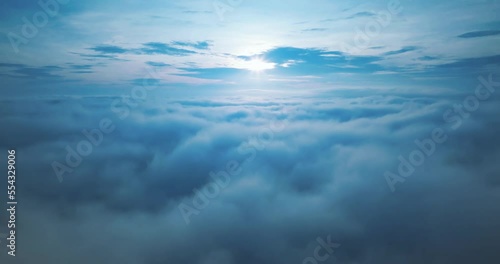 Aerial view landscape sea of fog
