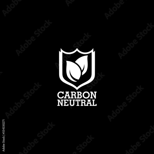 CO2 neutral logo icon isolated on dark background
