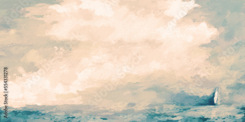 Φωτογραφία Impressionist Journey Through the Storm Seascape - Digital Painting/Illustration