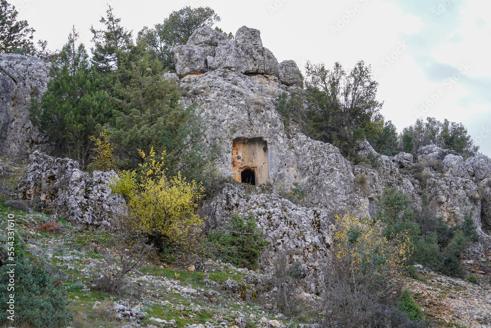 Olba ancient city cave houses