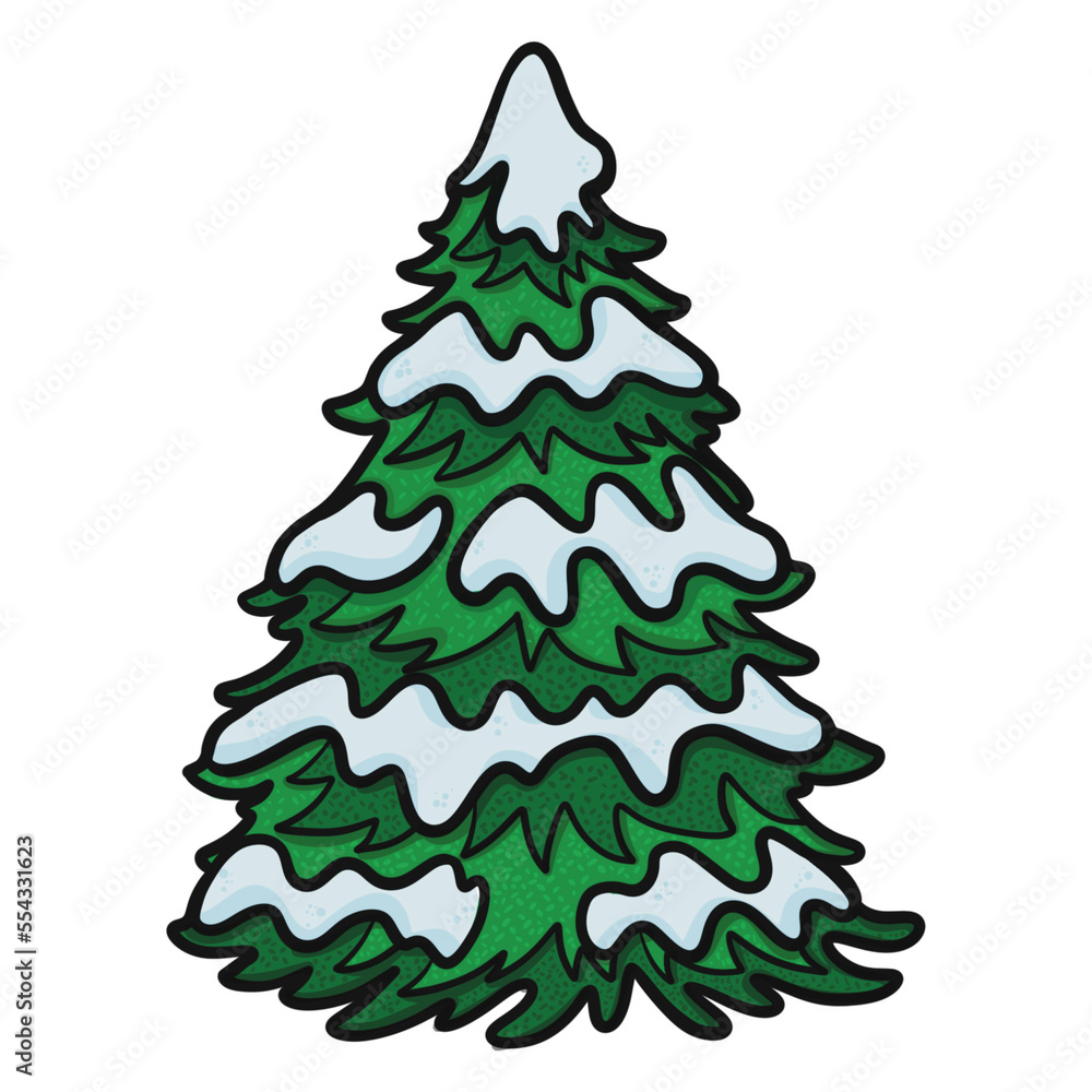 Sapin - Illustration d’un arbre sous la neige Sapin - Illustration d’un arbre sous la neige