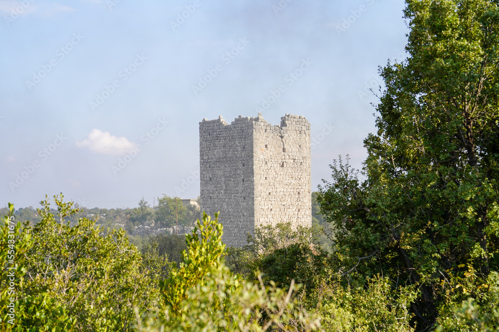 Gökburç watchtower castle ruins Silifke Mersin Turkey, observation tower