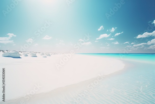 beautiful illustration coastal seascape   beach view with nobody