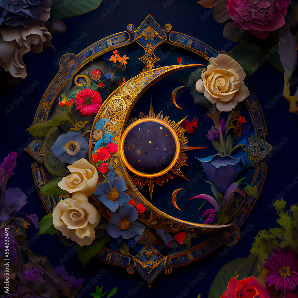 Beautifully colored yin-yang deck Tarot Mandala, 3D