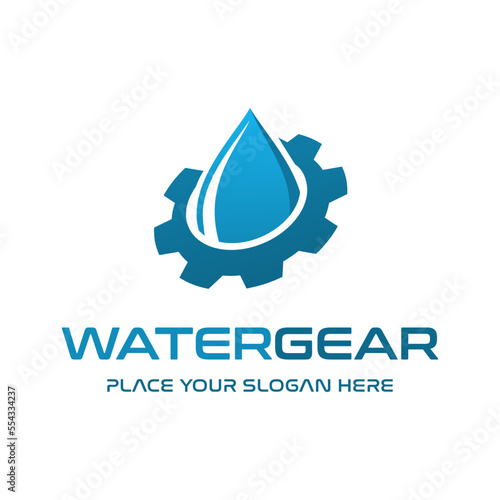 Water gear vector logo template
