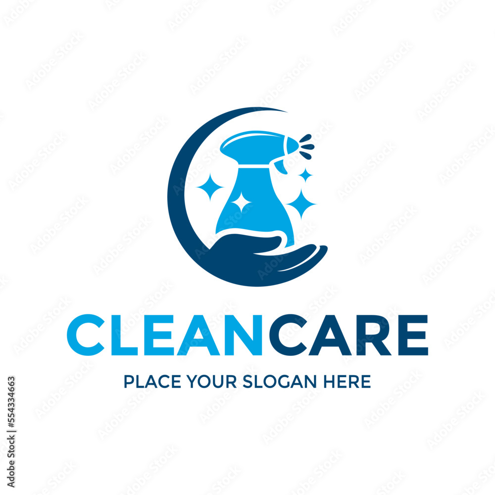 Clean care vector logo template