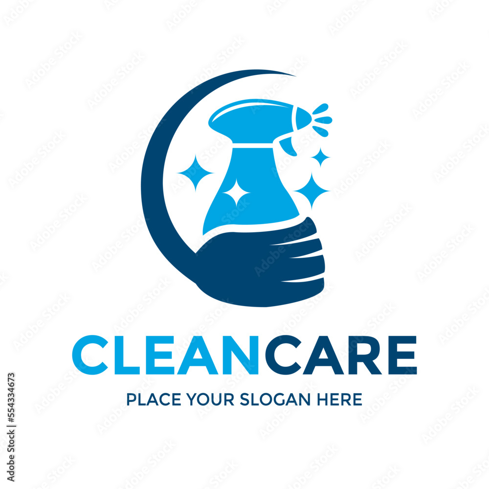 Clean care vector logo template